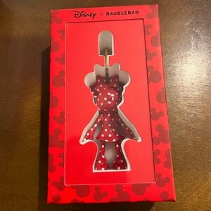 NIB Disney Baublebar Minnie Mouse Enamel Keychain Bag Charm Polka Dot Keyring